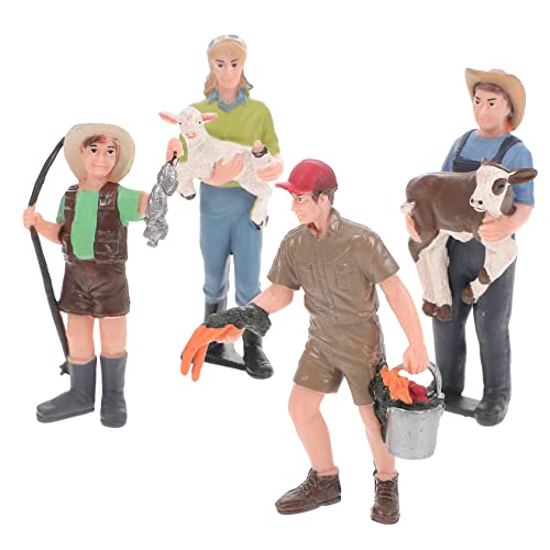 VANZACK 4 Stück Teiliges Bauernhof Figuren Realistische Simulation Bauern Figuren Stabile Charaktermodelle für Dekoration Bildung und Farm VANZACK 4 Stück Teiliges Bauernhof Figuren Realistische Simulation Bauern Figuren Stabile Charaktermodelle für Dekoration Bildung und Farm von VANZACK