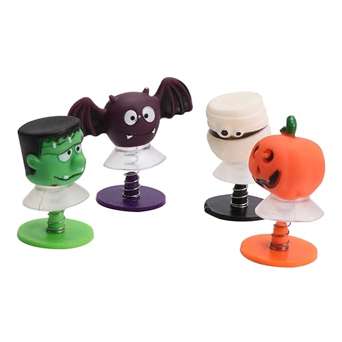VANZACK 4 Stück Teiliges Halloween Bounce mit Saugnapf Kreative Grimassen Puppen Langlebig und Sicher für Partygeschenke und Kinderunterhaltung von VANZACK