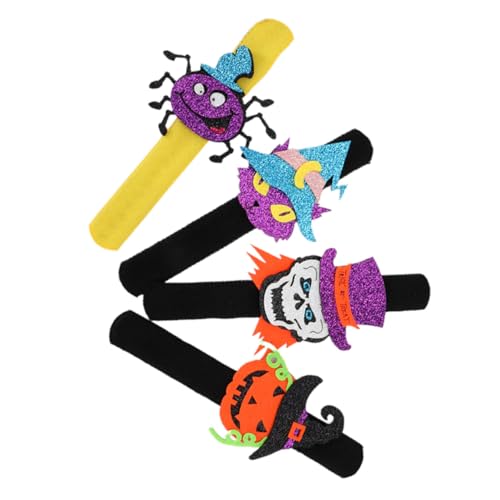 VANZACK 4 Stück Teiliges Halloween Slap Armband Kinderparty Zubehör Kürbis Fledermaus Leichte Sichere Slap Wristbands für Kindergeburtstag Fasching VANZACK 4 Stück Teiliges Halloween Slap Armband Kinderparty Zubehör Kürbis Fledermaus Leichte Sichere Slap Wristbands für Kindergeburtstag Fasching von VANZACK