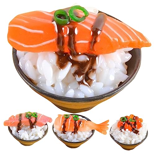 VANZACK 4 Stück Teiliges Künstliches Sushi Modell Realistisches Fake Food für Dekoration und Spiel Japanischer Stil PVC Sushi Reis Modell für Fotografie von VANZACK