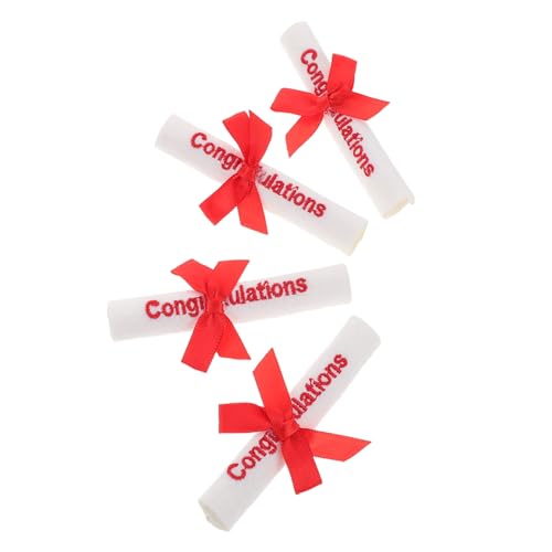 VANZACK 4 Stück Teiliges Mini Graduation Bären mit Bestickten Zertifikatsrollen Dekorative Abschlussfeier Accessoires für Partydeko Geschenkideen und Fotoaufwertung zur Klasse von VANZACK
