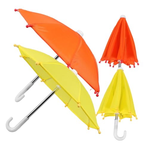 VANZACK 4 Stück Teiliges Mini puppenregenschirm Gelb und Orange Handliches Leichtes für Puppenzubehör Kompatibel mit Doll House Mini Umbrella für Puppendekoration und VANZACK 4 Stück Teiliges Mini puppenregenschirm Gelb und Orange Handliches Leichtes für Puppenzubehör Kompatibel mit Doll House Mini Umbrella für Puppendekoration und von VANZACK