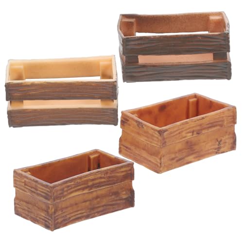 VANZACK 4 Stück Teiliges Miniatur Dollhouse Kisten aus Langlebigem PVC Realistisch Gestaltete Aufbewahrungsboxen für Puppenhäuser für Miniaturdekoration und Kreatives Spiel von VANZACK