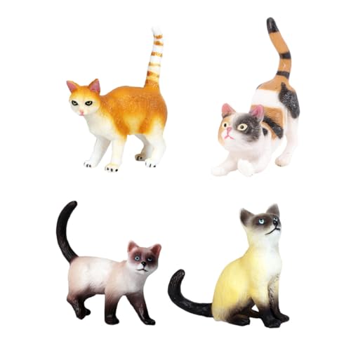 VANZACK 4 Stück Teiliges Realistisches Katzenmodell Sicherem Kunststoff Detailgetreue Kätzchenfiguren zur Dekoration Sammeln für Katzenliebhaber VANZACK 4 Stück Teiliges Realistisches Katzenmodell Sicherem Kunststoff Detailgetreue Kätzchenfiguren zur Dekoration Sammeln für Katzenliebhaber von VANZACK