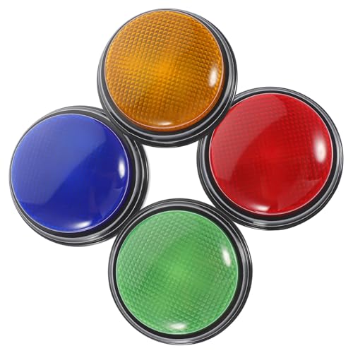 VANZACK 4 Stück Teiliges Sound Button mit Licht und Geräusch Elektronisches Partyspiel Zubehör Langlebige Plastikknöpfe für Quiz Wettbewerb und Gesellschaftsspiele von VANZACK