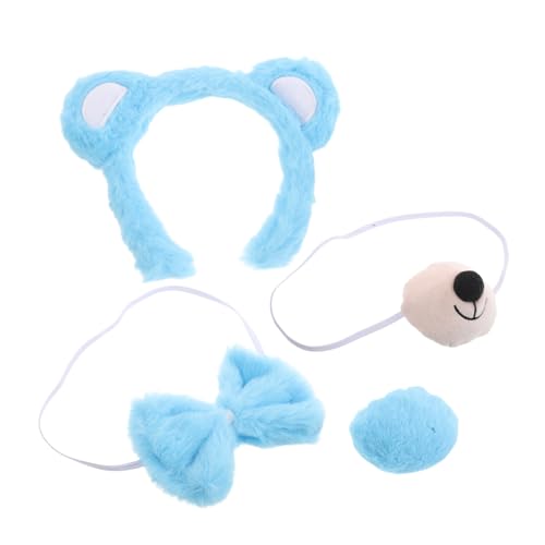 VANZACK 4 Stück Teiliges Tierkostüm Set Weicher Bärenohren Haarreif mit Schleife Nasen und Accessoires Leichtes Komfortables Verkleidungszubehör für Halloween und Kostümpartys VANZACK 4 Stück Teiliges Tierkostüm Set Weicher Bärenohren Haarreif mit Schleife Nasen und Accessoires Leichtes Komfortables Verkleidungszubehör für Halloween und Kostümpartys von VANZACK