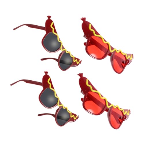 VANZACK 4-teilige Party-make-up-brille: Halloween-hot-dog-sonnenbrille Für Erwachsene – Party-brille Für Fotoautomaten-requisiten, Cosplay Und Maskerade von VANZACK