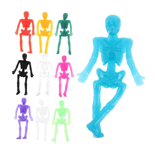 VANZACK 40 Stück Mini TPR Skelett Figuren Stretchy Elastisch Prank Party Deko Halloween Favors Klassenzimmer Preise von VANZACK