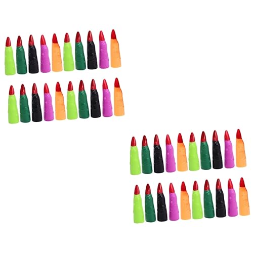 VANZACK 40 Stück Teiliges Halloween Fake Fingers Nagel Covers Leichte Hexen und Zombie Nägel in Schwarz Orange Dunkelgrün Hellgrün für Party Cosplay und Gruselige Kostüme VANZACK 40 Stück Teiliges Halloween Fake Fingers Nagel Covers Leichte Hexen und Zombie Nägel in Schwarz Orange Dunkelgrün Hellgrün für Party Cosplay und Gruselige Kostüme von VANZACK