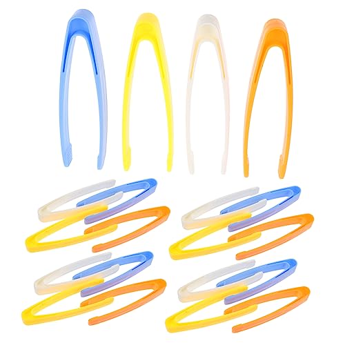 VANZACK 40 Stück Teiliges Kunststoff Pinzettenset für Ergonomisch Geformt Feinmotorisches Training für Naturerkundung Insektensammlung und Montessori Lernspielzeug in Weiß Gelb Orange Blau von VANZACK
