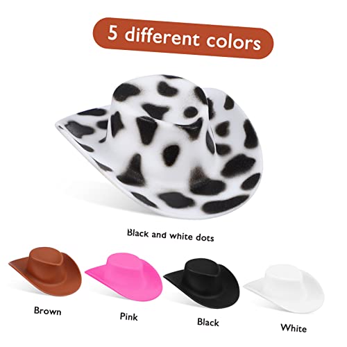 VANZACK 40 Stück Teiliges Mini Cowboy Hüte aus Kunststoff Bunte Miniaturhüte für Puppenhaus Dekoration DIY Kostümzubehör Wiederverwendbar Glatte Oberfläche für Puppen und Haustiere von VANZACK
