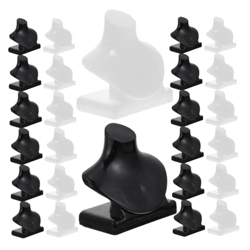 VANZACK 40 Stück Teiliges Mini Schmuckständer Puppenhaus Kleiner Halskettenhalter Dekorativer Schmuckdisplay-Rack in Weiß und Schwarz Robustes Miniatur-Accessoire für Sammler von VANZACK
