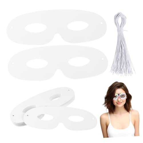 VANZACK 40Sätze Leere Handgemalte Masken Aus Papier DIY Weiße Cosplay Masken Für Halloween Kostüm Karneval Und Kreative Bastelprojekte Für Erwachsene von VANZACK