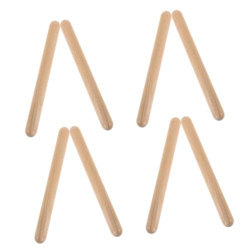 VANZACK 4Paare Holz Rhythmussticks Musikinstrument für Orff Schlaginstrument für Vorschulerziehung und Interaktive Klassenzimmeraktivitäten Musikalische Früherziehung von VANZACK