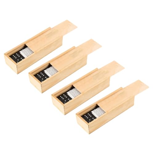 VANZACK 4Sätze Holz Domino Spielset Interaktive Dominosteine Praktischer Aufbewahrungsbox für Familienabende und Spiele im Freien Robustes Material Zeitloser Spielspaß VANZACK 4Sätze Holz Domino Spielset Interaktive Dominosteine Praktischer Aufbewahrungsbox für Familienabende und Spiele im Freien Robustes Material Zeitloser Spielspaß von VANZACK