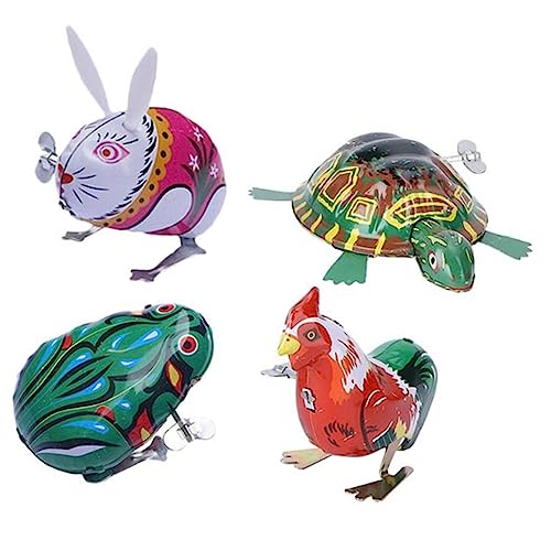 VANZACK 4Stücke Aufziehspielzeuge Für Nostalgische Uhrwerktiere Aus Blech Springende Tierfiguren Lehrreiche Spielzeuge Für Jungen Und Sortierte Designs von VANZACK