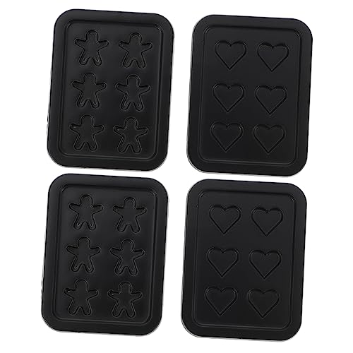 VANZACK 4Stücke Backblech Dekoratives Mini Zubehör Für Puppenhäuser Für Kreative Szenarien Und DIY Projekte Herzform Kleine Figuren von VANZACK