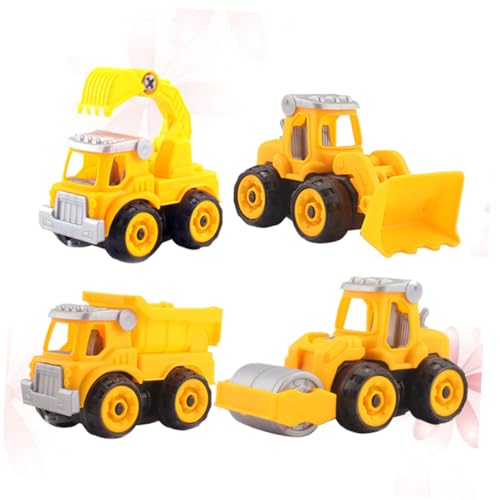 VANZACK 4Stücke DIY LKW Modellset Teilig Kreative Bagger Montage Für Langlebiges Material Pädagogisches Hand Augen Koordination Zufällige Designs von VANZACK