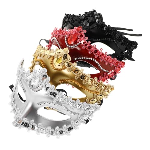 VANZACK 4Stücke Maskerademaske Cosplay Halbgesichtsmaske Kostüm Für Halloween Karneval Bühnenaufführungen von VANZACK