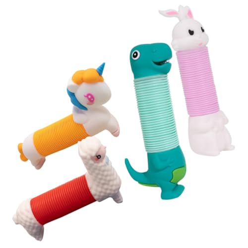VANZACK 4Stücke Pop Röhren Tierische Sensory Fidget Röhren Für Kleinkinder Dehnbare Spielzeuge Einhorn Lama Dinosaurier Hase Druckspielzeug Für Ab VANZACK 4Stücke Pop Röhren Tierische Sensory Fidget Röhren Für Kleinkinder Dehnbare Spielzeuge Einhorn Lama Dinosaurier Hase Druckspielzeug Für Ab von VANZACK
