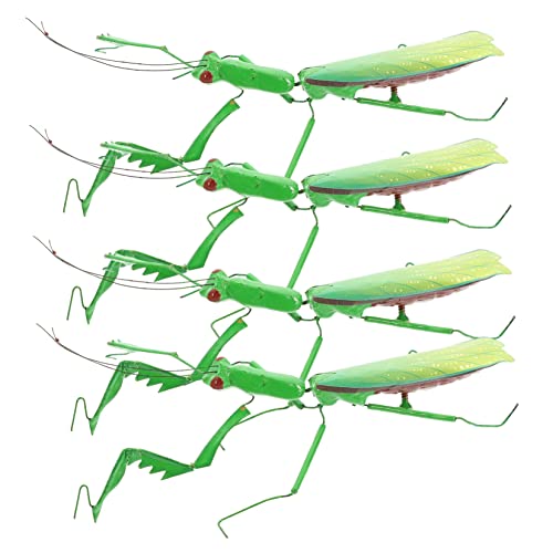 VANZACK 4Stücke Simulation Gottesanbeterin Figuren Realistisches Insektenmodell für Dekoration für Blumentöpfe Schreibtisch Garten Hochwertiges Kinderspielzeug von VANZACK