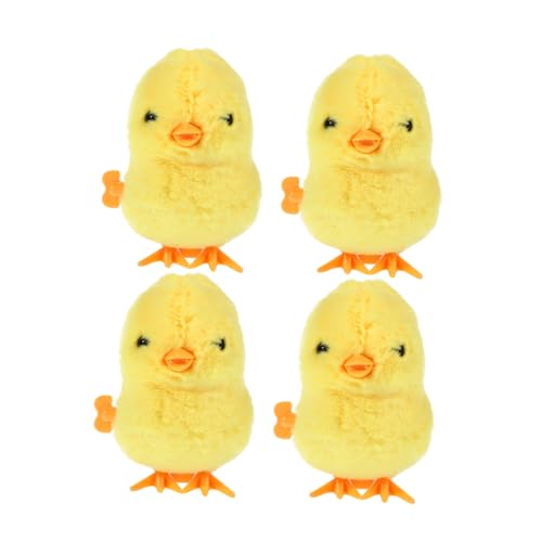 VANZACK 4Stücke Teiliges Aufziehspielzeug Hüpfende Küken Plüschspielzeuge für Perfektes Gastgeschenk für Ostern Einfach zu Bedienen und Lustig von VANZACK