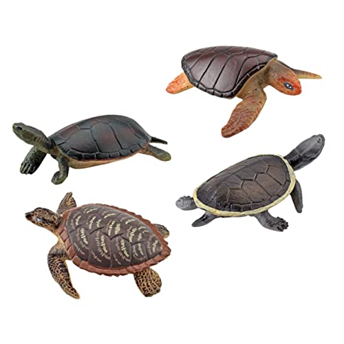VANZACK 4 Stück Schildkrötenfigur aus Kunststoff Lebensechte Kleiner Schildkröten Spielzeug und Dekoration für Kinder Aquarien und Garten von VANZACK