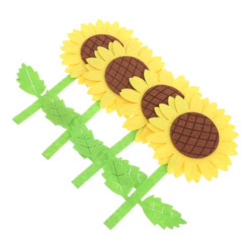 VANZACK 4pcs Sonnenblumen Wandkleher Abnehmbar Sonnenblumenkleber 3D Blumenwanddekoration Blumenaufkleber Für Kinder Muttertag Dekorationen Badezimmer Küche Dekorabziehbilder von VANZACK