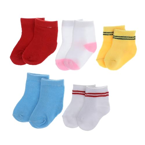 VANZACK 5 Paar Puppensocken: Mehrfarbige Babydoll-Kleidung – 18 Zoll Babypuppen-zubehör Zum Anziehen, Rollenspielen Und Für Saisonale Outfits VANZACK 5 Paar Puppensocken: Mehrfarbige Babydoll-Kleidung – 18 Zoll Babypuppen-zubehör Zum Anziehen, Rollenspielen Und Für Saisonale Outfits von VANZACK
