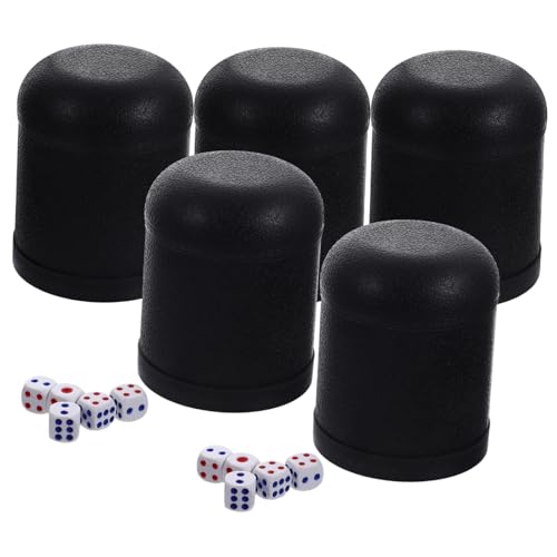 VANZACK 5 Sätze Teiliges Würfelset mit Mini Würfelbechern aus Strapazierfähigem Kunststoff Kompakt und Leicht für Partys Reisen Familienfeiern und Gesellschaftsspiele von VANZACK