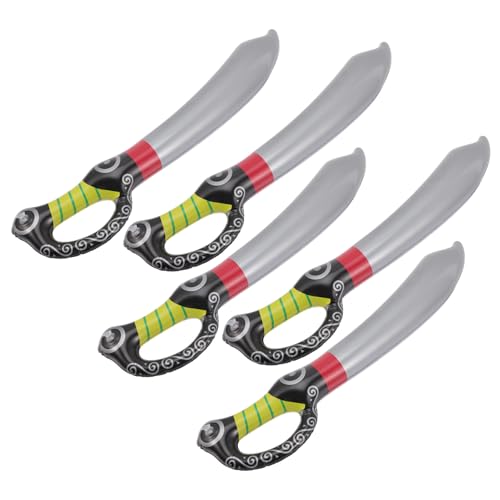 VANZACK 5 Stück Aufblasbare Piratensäbel Langlebig Robust Piratenparty Zubehör für Piratenkostüm Karneval Cosplay von VANZACK
