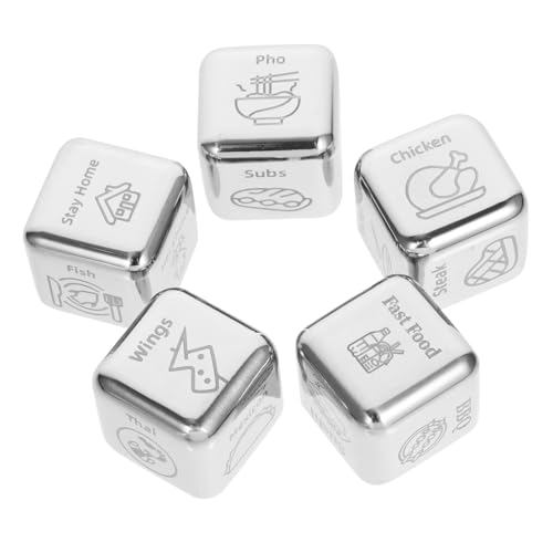 VANZACK 5 Stück Food Decision Dice Langlebige Essenswürfel für Party Zubehör Kreativer Dinner Entscheider Würfel Stressreduzierend Stilvolles für Freunde VANZACK 5 Stück Food Decision Dice Langlebige Essenswürfel für Party Zubehör Kreativer Dinner Entscheider Würfel Stressreduzierend Stilvolles für Freunde von VANZACK