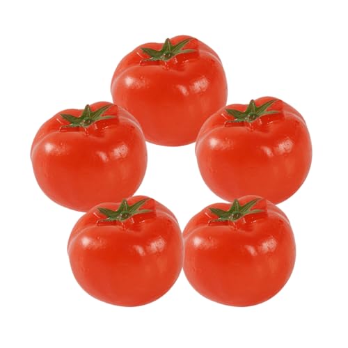 VANZACK 5 Stück Künstliche Mini Tomaten Deko Modelle PVC Nachbildung für Puppenhaus Fotorequisiten und Wohnaccessoires Robuste und Langlebige Dekorationen von VANZACK