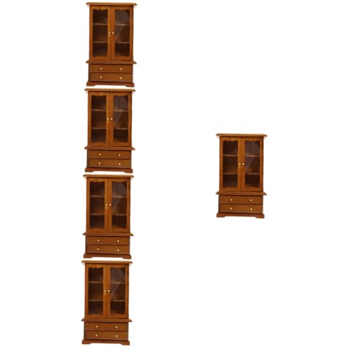 VANZACK 5 Stück Maßstab Dreistöckiges Regal mit Doppeltüren DIY Miniatur Möbel für Wohnzimmer Schlafzimmer und Esszimmer im Puppenhaus von VANZACK