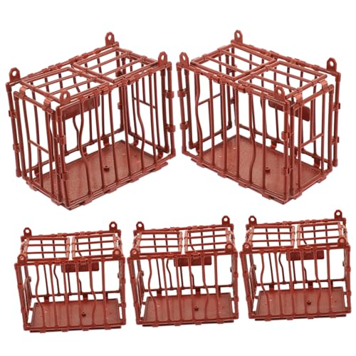 VANZACK 5 Stück Teiliges Miniatur Tierkäfig Modell aus Robustem Kunststoff Detailgetreues Mini Zaun für Puppenhaus Sandtisch und Miniaturfarm Vielseitige Mini Hausdekoration für von VANZACK