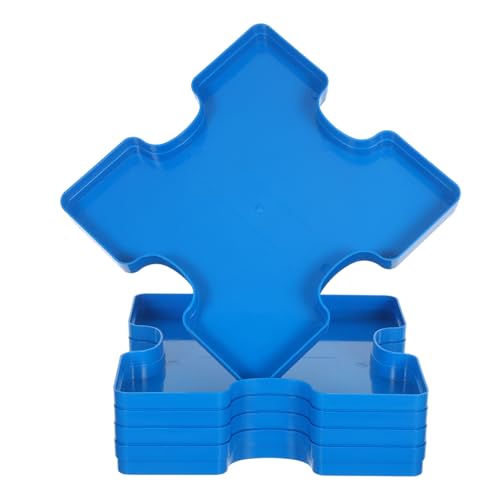 VANZACK 5 Stück Teiliges Puzzle Stapelbare Puzzle Aufbewahrungsplatten mit Deckel für Erwachsene Vielseitig für DIY Perlen und Tragbar und Platzsparend von VANZACK