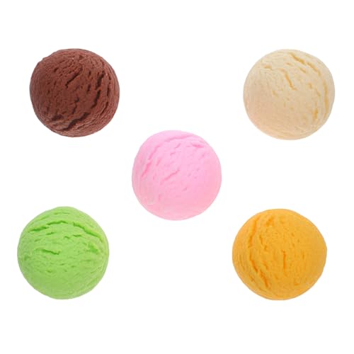 VANZACK 5 Stück Teiliges Realistisches Eiscreme Modell Leichte Dessert Deko für Eisdielen Fotorequisiten für Party Hochzeit und Kinderfotografie Detailgetreue Kugeln in Vanille Erdbeer VANZACK 5 Stück Teiliges Realistisches Eiscreme Modell Leichte Dessert Deko für Eisdielen Fotorequisiten für Party Hochzeit und Kinderfotografie Detailgetreue Kugeln in Vanille Erdbeer von VANZACK