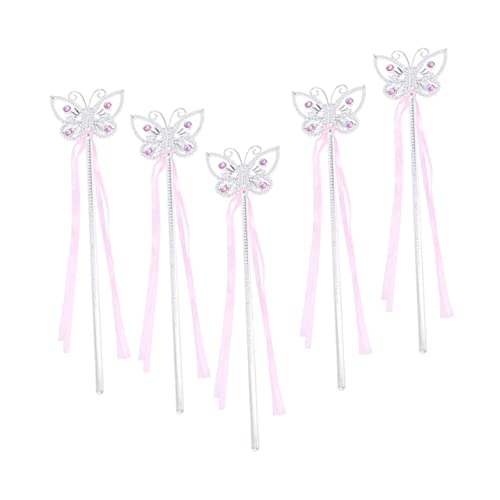 VANZACK 5 Stück Teiliges Schmetterlings Zauberstäbe aus Hochwertigem Material Langlebige Cosplay Requisiten für Mädchen Rosa Fee Stäbe Partydekoration und Geschenkidee VANZACK 5 Stück Teiliges Schmetterlings Zauberstäbe aus Hochwertigem Material Langlebige Cosplay Requisiten für Mädchen Rosa Fee Stäbe Partydekoration und Geschenkidee von VANZACK
