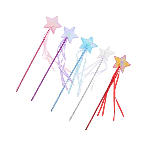 VANZACK 5 Stück Teiliges Sternzauberstab für Leichte und Sichere Feenstab Spielzeuge als Party Accessoire und Kostümzubehör für Mädchen bei Geburtstagsfeiern und Cosplay von VANZACK