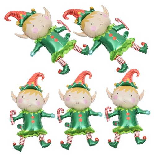 VANZACK 5 Stück Teiliges Weihnachts Elfen Folienballons aus Aluminiumfolie Langlebige Party Dekoration mit Leuchtenden Farben Reißfest für Festliche Weihnachtsfeier und Raumgestaltung VANZACK 5 Stück Teiliges Weihnachts Elfen Folienballons aus Aluminiumfolie Langlebige Party Dekoration mit Leuchtenden Farben Reißfest für Festliche Weihnachtsfeier und Raumgestaltung von VANZACK