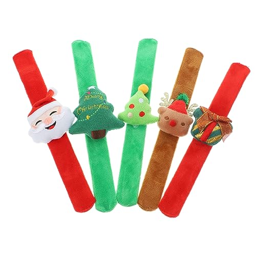 VANZACK 5 Stück Weihnachts Slap Armbänder mit Niedlichen Plüsch Motiven Leichte Hautfreundliche Xmas Handgelenkbänder als Partygeschenk und Dekoration für Winter und Weihnachtsfeiern VANZACK 5 Stück Weihnachts Slap Armbänder mit Niedlichen Plüsch Motiven Leichte Hautfreundliche Xmas Handgelenkbänder als Partygeschenk und Dekoration für Winter und Weihnachtsfeiern von VANZACK