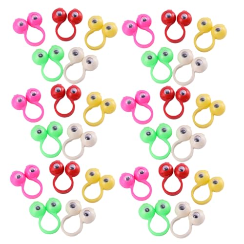 VANZACK 50 Stück Fingerpuppen Mit Googly Augen - Lustige Augapfel-Ringe Für Ideal Als Goodie Füllstoffe Für Geburtstagsfeiern Partys Und Kreative Spiele Zufällige Designs von VANZACK