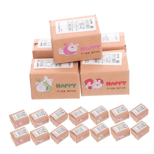 VANZACK 50 Stück Maßstab Cartoon Design Realistische Miniatur Verpackungsmodelle für Puppenhaus Vielseitig für Kleine Unternehmen Kreative Präsentations Dekorationsboxen von VANZACK