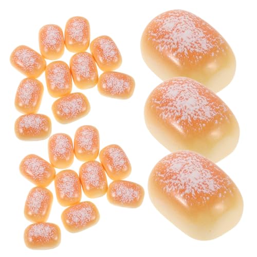 VANZACK 50 Stück Miniatur Kokosbrot aus Resin Realistische Mini Lebensmittel Deko Langlebige Miniatur Brotsimulation für DIY Puppenhaus Küche Kreative Mini Dessert Dekoration Zubehör von VANZACK