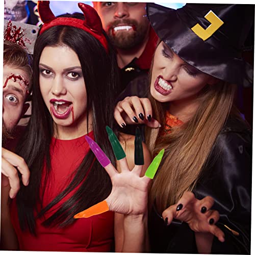 VANZACK 50 Stück Teiliges Halloween Witch Fingernail Langlebige Leichte Fake Finger Covers Grün Orange Schwarz Gruselige Kostüm Accessoires für Hexen Zombies Party Dekoration und Cosplay VANZACK 50 Stück Teiliges Halloween Witch Fingernail Langlebige Leichte Fake Finger Covers Grün Orange Schwarz Gruselige Kostüm Accessoires für Hexen Zombies Party Dekoration und Cosplay von VANZACK