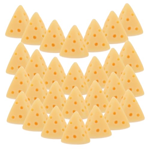 VANZACK 50 Stück Teiliges Mini Käse Modell Realistisch Simulierte Käsedekorationen für DIY Bastelarbeiten Lebensnahe Käsefiguren für Scrapbooking Handyzubehör und Miniaturkunst von VANZACK