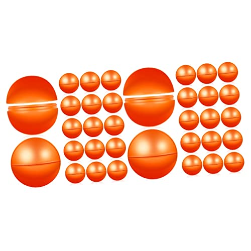 VANZACK 50 Stück Teiliges Orangefarbener Nahtloser Kunststoff Losekugeln Wiederverwendbare Aufklappbare Tombola und Lotteriespiel Bälle für Partys und Veranstaltungen von VANZACK