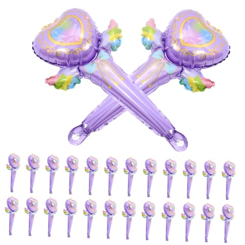 VANZACK 50Stücke Handheld Folienballons Feenstab Luftballons Für Geburtstagsfeiern Dekorative Party Requisiten Für Kinderpartys Feierdekorationen von VANZACK