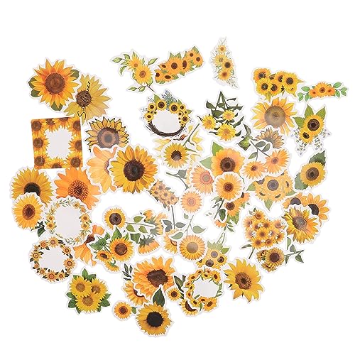 VANZACK 50Stücke Sonnenblumen Aufkleber Ästhetische wasserdichte Vinyl Aufkleber für Wasserflaschen Laptops Notizbücher und DIY Projekte für Kreative Bastelideen von VANZACK