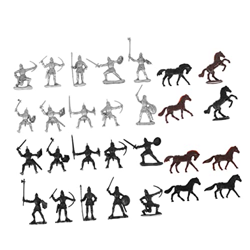 VANZACK 56Stücke Teiliges Ritter Mittelalterliche Soldatenfiguren Pferde Krieger Mini Modelle Für Sicheres Kunststoffspielzeug Für Interaktives Und Kreative von VANZACK